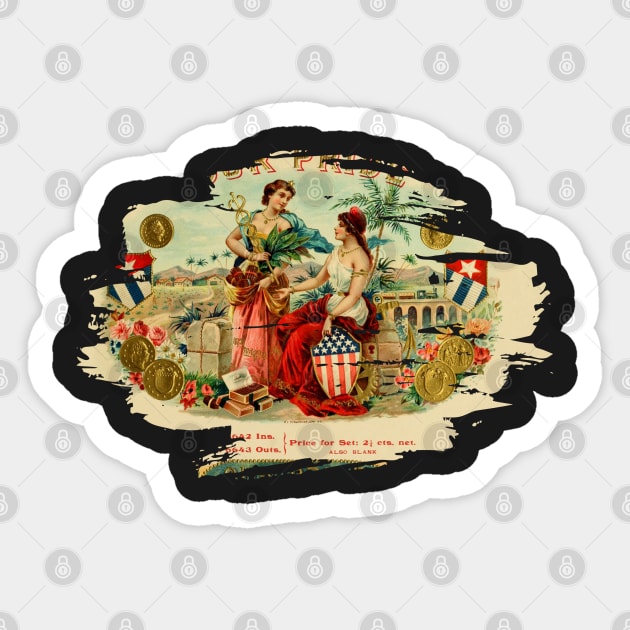 Vintage Cigar Box Label - 33 Sticker by LisaLiza